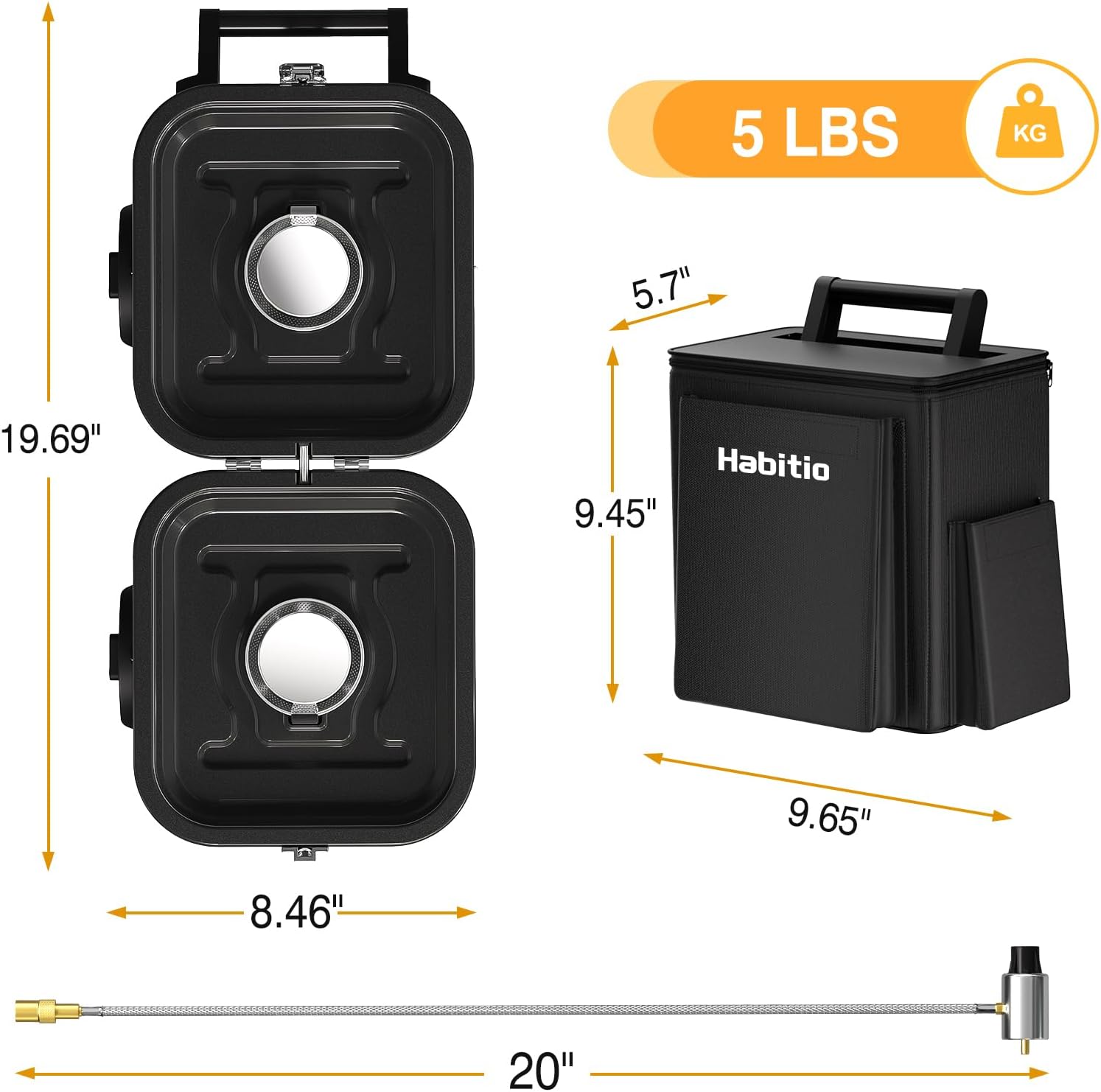 2-Burner Camping Stove Foldable, Portable Propane Camp Stove with 16000 BTU Adjustable Burners and Piezo Ignition, Folding Stove with Carry Bag & Handle for Camping, Tailgating, Backyard BBQ - Image 8