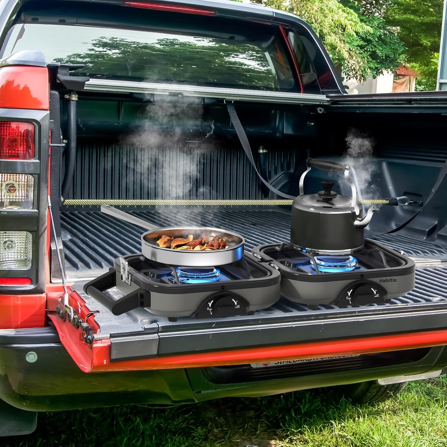 2-Burner Camping Stove Foldable, Portable Propane Camp Stove with 16000 BTU Adjustable Burners and Piezo Ignition, Folding Stove with Carry Bag & Handle for Camping, Tailgating, Backyard BBQ - Image 9